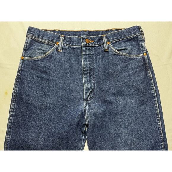 Wrangler 936DBD Men's Regular Fit Straight Leg Western Blue Jeans - Size 33x33 - Picture 3 of 6
